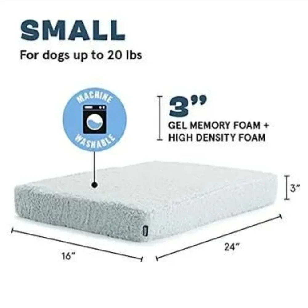 Bark Orthopedic Memory Foam Dog Bed with Light Grey Cover